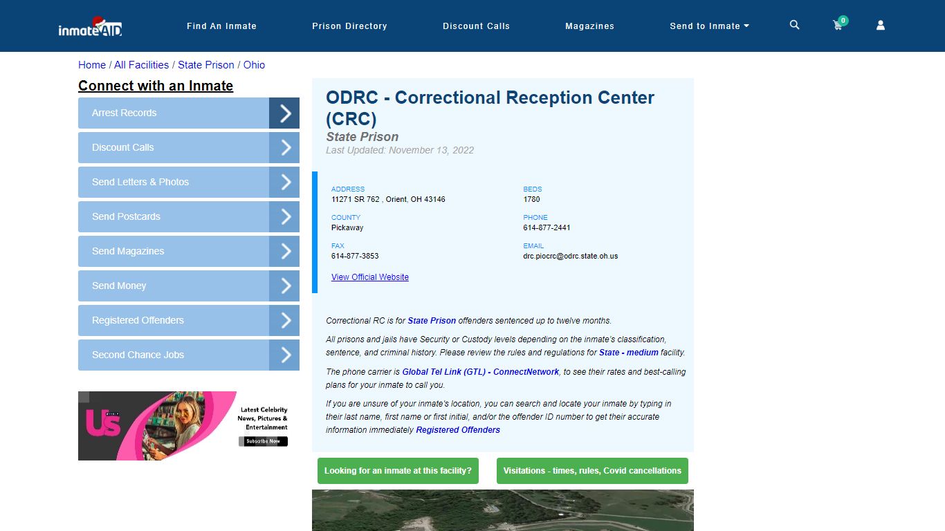 ODRC - Correctional Reception Center (CRC) & Inmate Search | Visitation ...